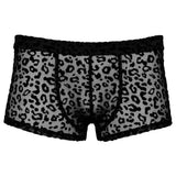 Noir sheer animal print pants for men - large - peaches and screams