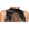 Noir stretchy black sheer and wet look sleeveless dress - small - peaches and screams