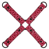 Ns novelties pink leather hogtie restraint for couples - peaches and screams