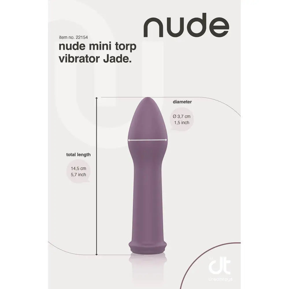 Nude jade mini torp vibrator waterproof rechargeable toy - peaches and screams