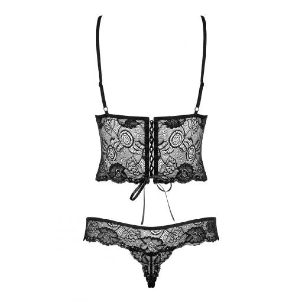 Obsessive wet look black underwire lace teddy - peaches and screams