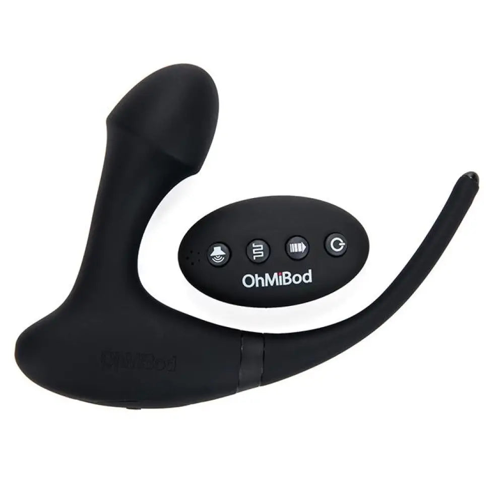 Ohmibod black vibrating anal plug with clit stimulator - peaches and screams