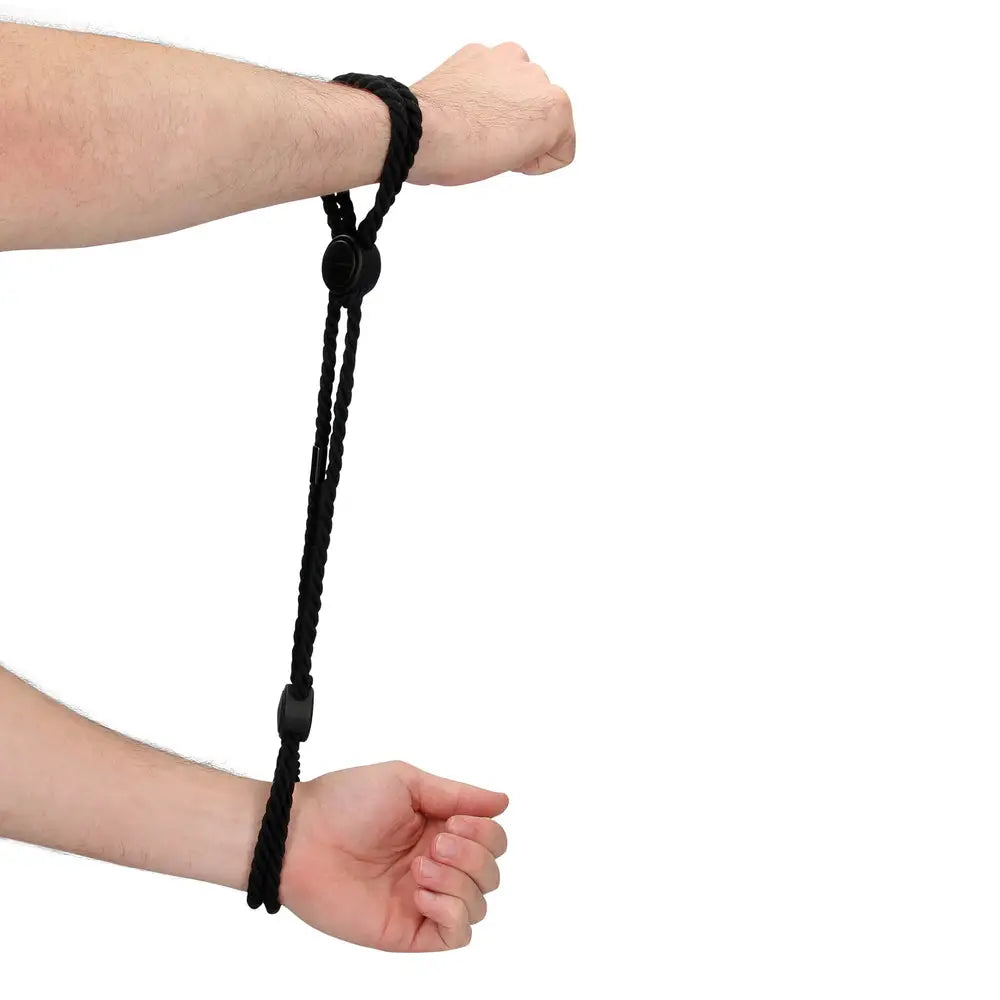 Ouch adjustable rope hand cuffs for soft cotton bondage - peaches and screams
