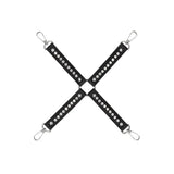 Ouch faux leather diamond studded hogtie connector buckles - peaches and screams