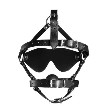 Ouch Xtreme Blindfolded Harness With Solid Ball Gag - Peaches and Screams