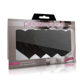 Peekaboo pasties black hearts adhesive reusable nipple covers - peaches and screams