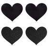 Peekaboo pasties black hearts adhesive reusable nipple covers - peaches and screams