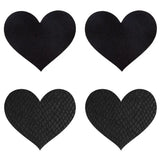 Peekaboo pasties black hearts adhesive reusable nipple covers - peaches and screams
