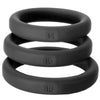 Perfect fit black cock ring set sizes 14 15 and 16 - peaches and screams