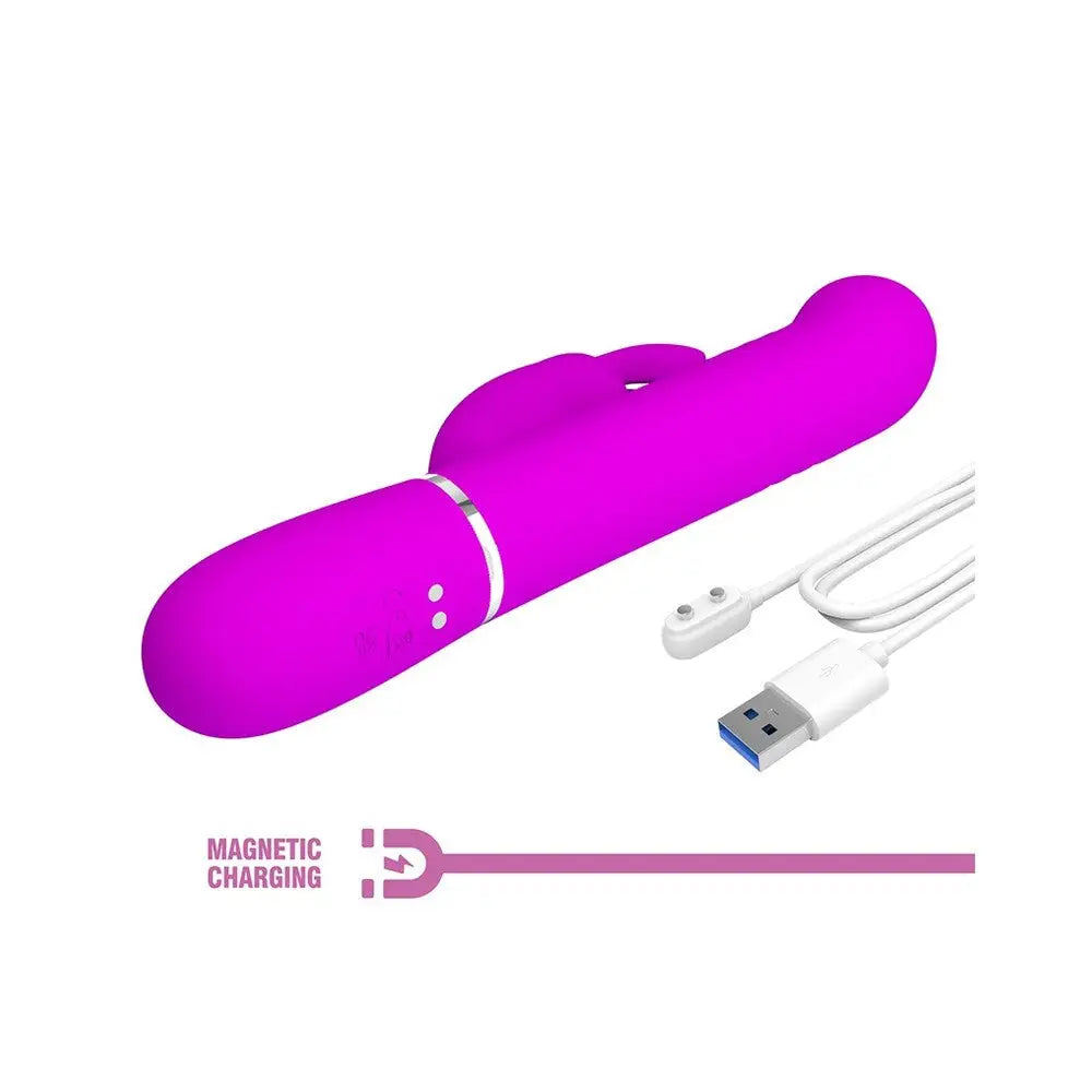Pretty love coale rechargeable rabbit vibrator purple - peaches and screams