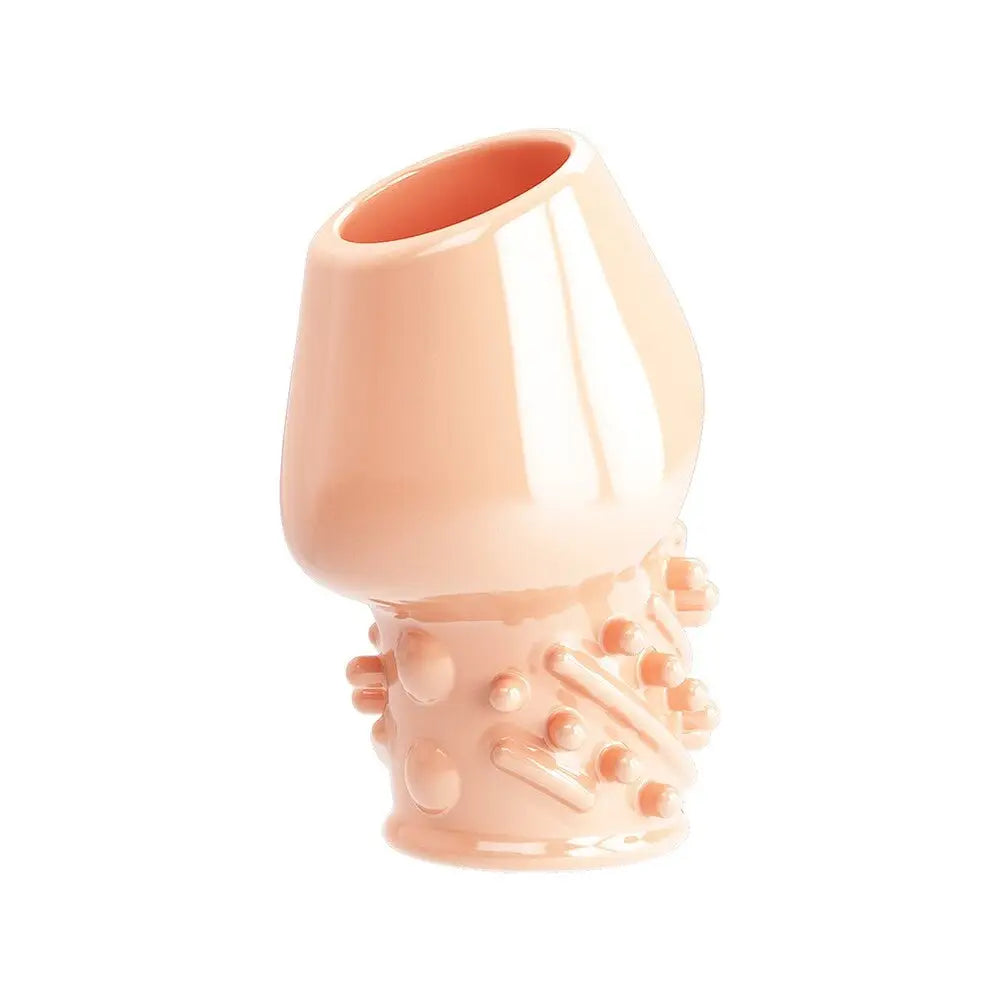 Pretty love matias stretchy rubber flesh pink penis sleeve - peaches and screams