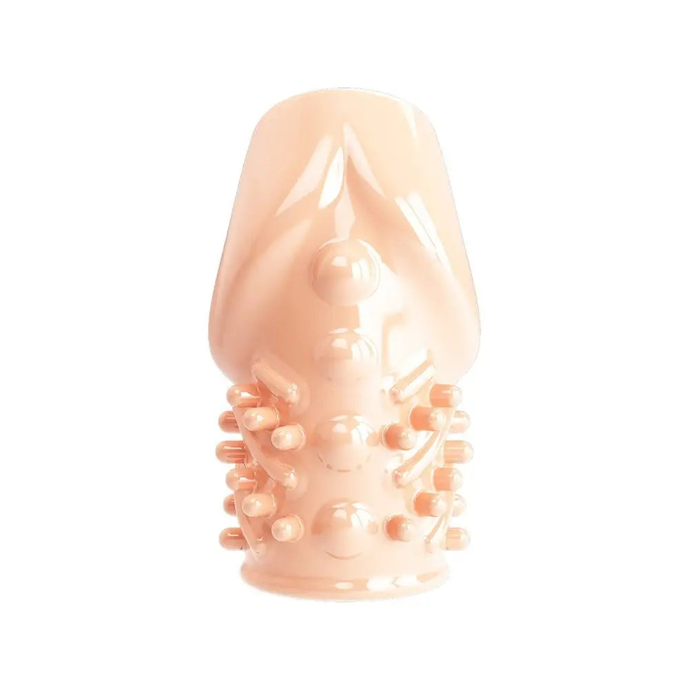 Pretty love matias stretchy rubber flesh pink penis sleeve - peaches and screams