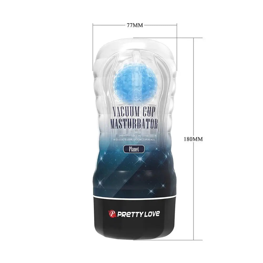 Pretty love plant blue vacuum suction male stroker - peaches and screams