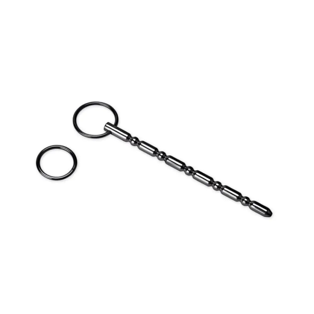 Prowler silver sound urethral plug with rippled length - peaches and screams
