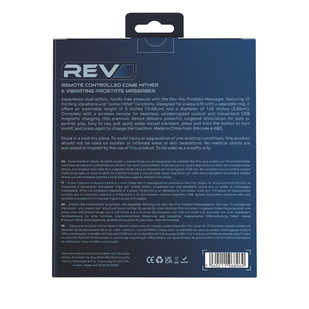 Rev remote controlled come hither & vibrating prostate massager - prostate massagers peaches and screams