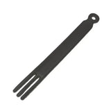 Rimba 15 inch black leather fork paddle with metal strip - peaches and screams