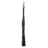 Rimba 25.5 inch black leather whip with 8 strings - peaches and screams