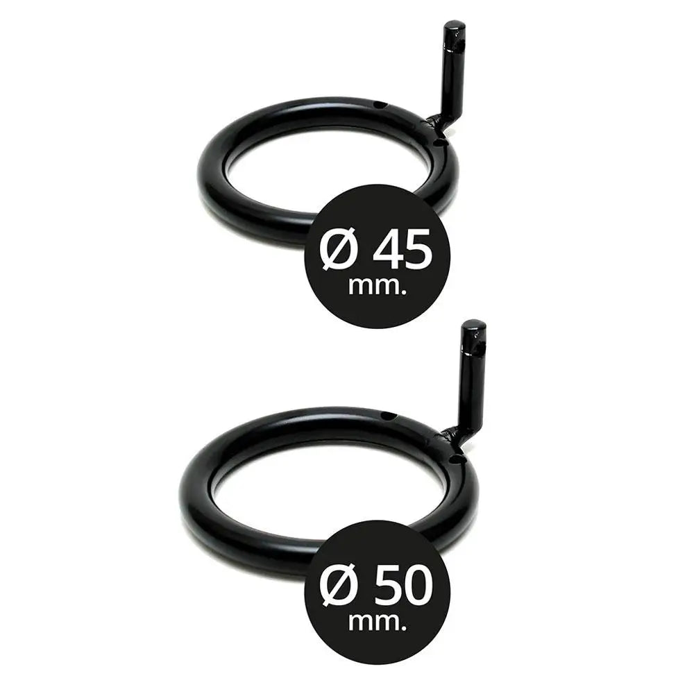 Rimba 4.5 inch black metal male chastity device with padlock - peaches and screams