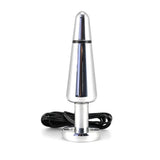 Rimba 5.5 inch stainless steel electro sex butt plug - peaches and screams