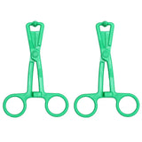 Rimba green 5 inch scissor nipple clamps with metal chain - peaches and screams