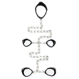 Rimba leather neck wrist and ankle bondage restraints - peaches and screams