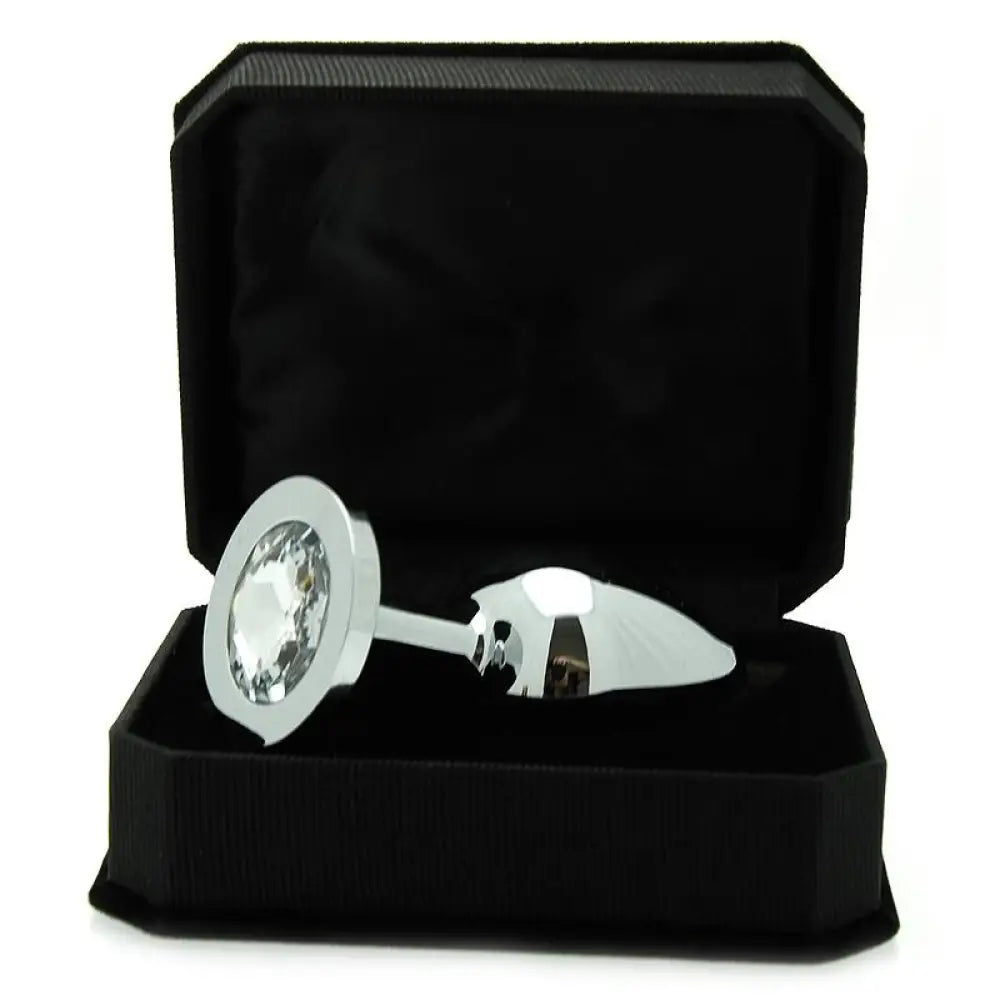 Rimba luxury stainless steel diamond butt plug 3.8 inch - peaches and screams