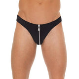 Rimba mens black sexy g string with zipper pouch - peaches and screams