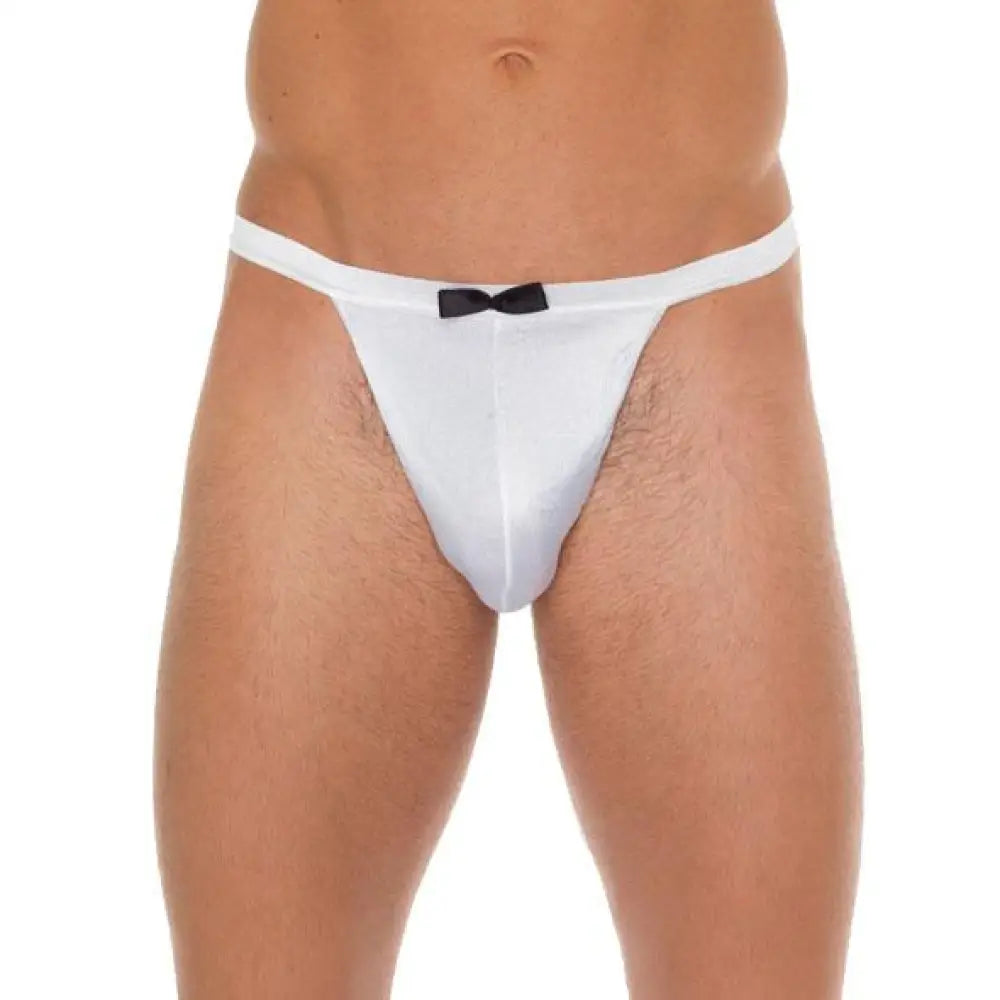 Rimba mens waiter white g string lingerie underwear - peaches and screams