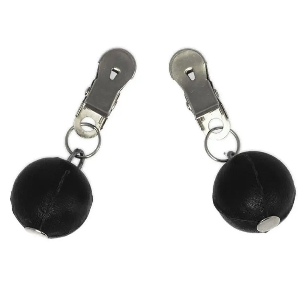 Rimba metal nipple clamps with weighted black weights - peaches and screams