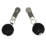 Rimba metal nipple clamps with weighted black weights - peaches and screams