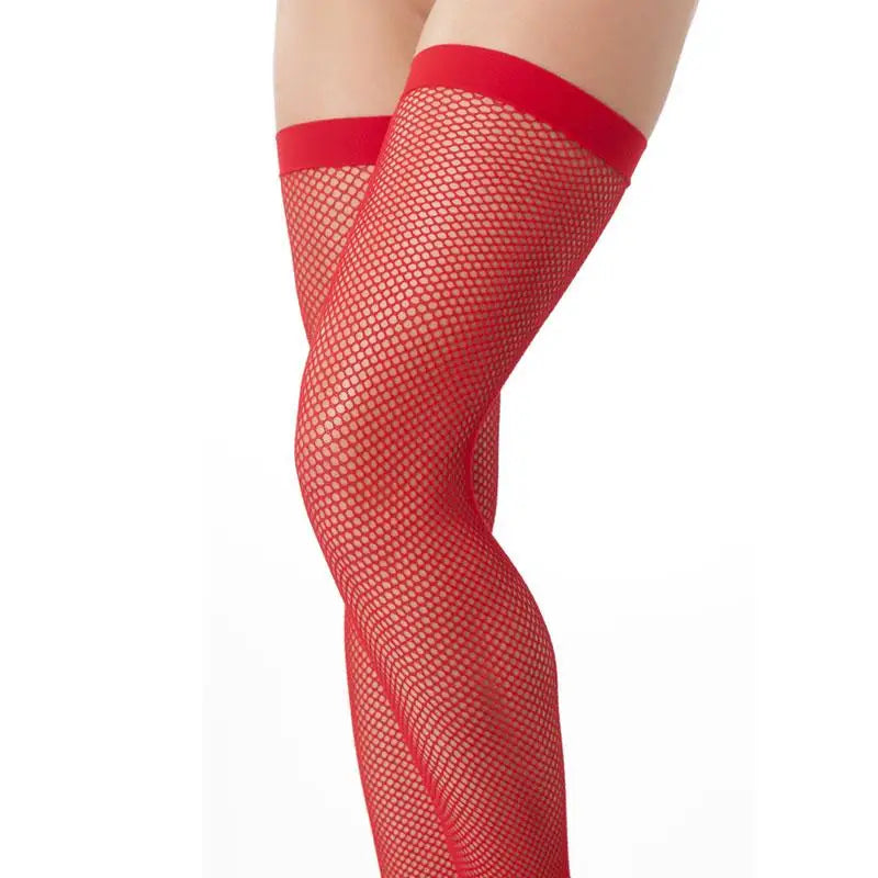 Rimba Sexy Red Fine Fishnet Hold-up Stockings One Size - Peaches and Screams