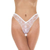 Rimba sheer white lace crotchless g string for women - peaches and screams