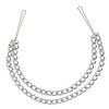 Rimba silver nipple clamps with double chain 15.5 inch - peaches and screams