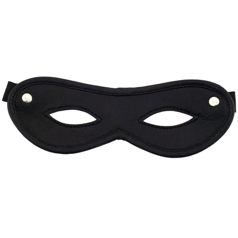 Rouge garments black open eye leather bondage mask - peaches and screams