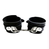 Rouge garments black rubber ankle cuffs bondage restraints - peaches and screams