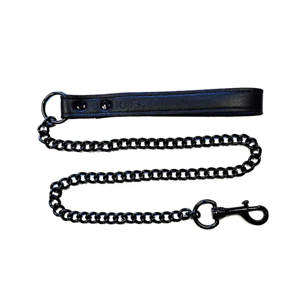 Rouge garments leather bondage collar with chain black - peaches and screams