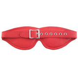 Rouge garments padded red bondage blindfold with buckle - peaches and screams