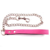 Rouge garments pink leather lead with chain and trigger hook - peaches and screams