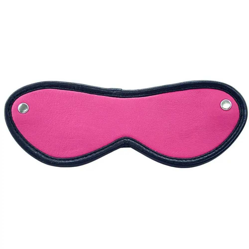 Rouge garments pink leather padded bondage blindfold mask - peaches and screams
