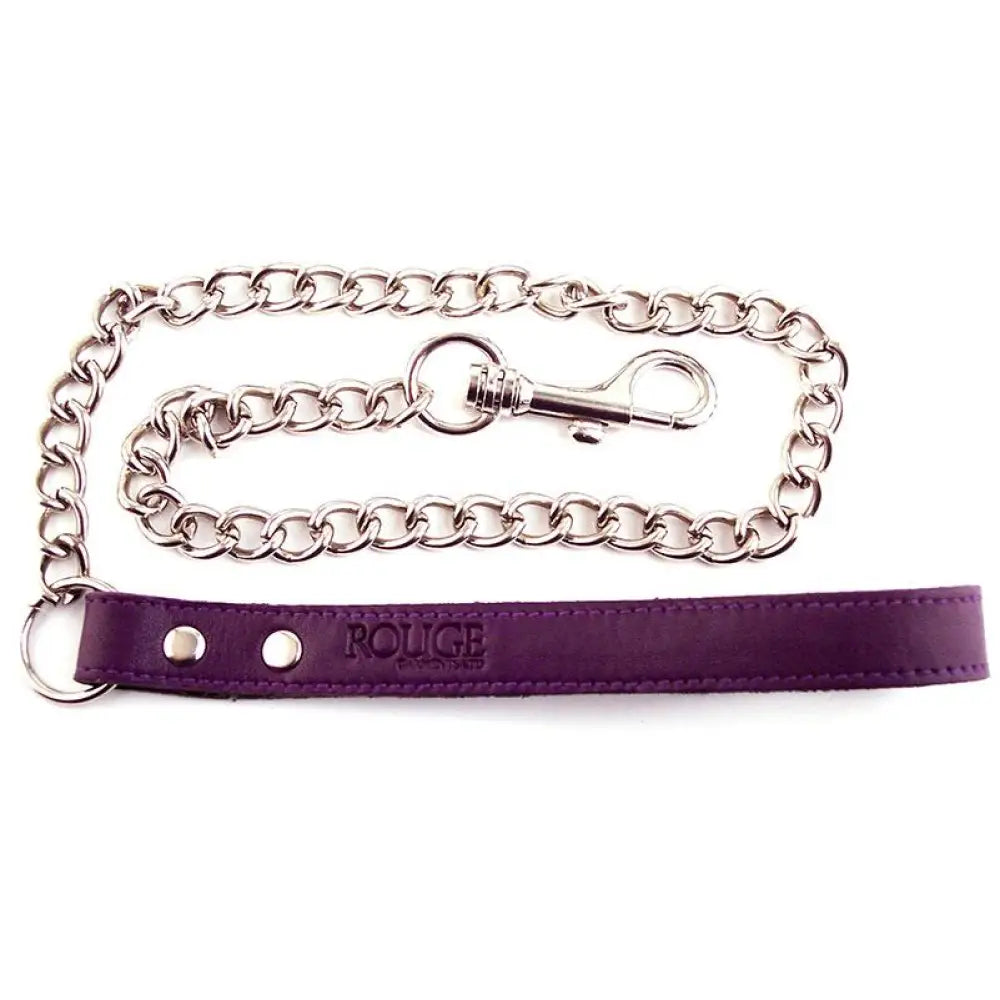 Rouge garments purple leather lead with metal chain - peaches and screams