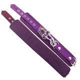 Rouge garments purple leather wrist cuffs with buckles - peaches and screams