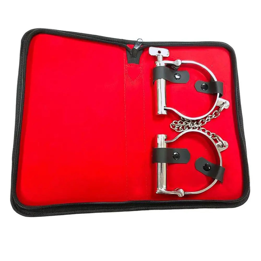 Rouge garments stainless steel silver bondage ankle shackles - peaches and screams