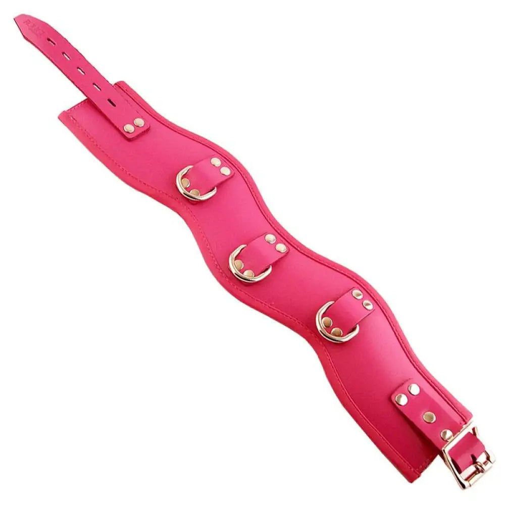 Rouge garments wide pink leather padded posture collar - peaches and screams