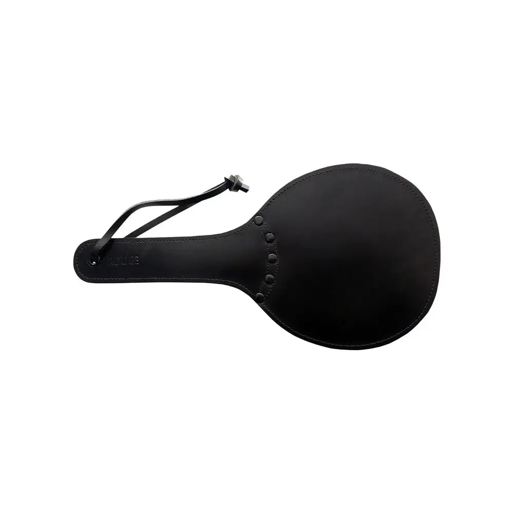 Rouge leather padded ping pong paddle for impact play - peaches and screams