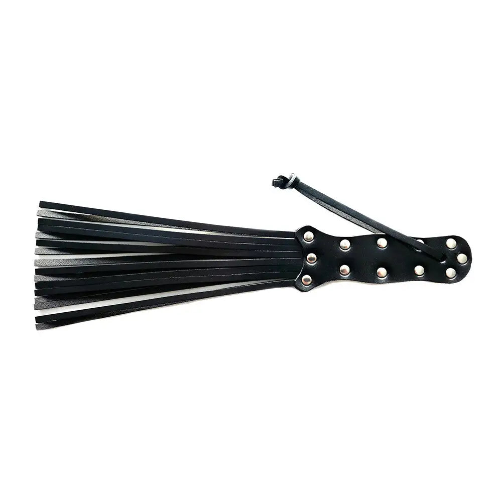 Rouge leather spiral paddle for impact play - peaches and screams