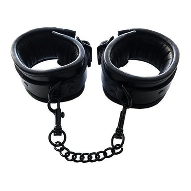 Rouge Padded Leather Ankle Cuffs Black - Peaches and Screams