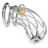 Rouge stainless steel silver male chastity cage with padlock - peaches and screams