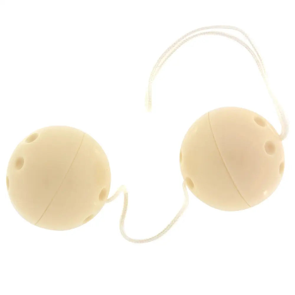 Seven creations white orgasm duo balls for pelvic training - peaches and screams
