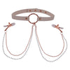 Sex and mischief collar with nipple clamps in faux leather - peaches and screams