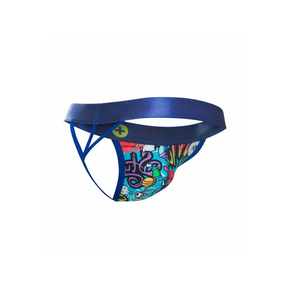 Sexy multi-coloured male hipster thong with elastic waistband - small - peaches and screams